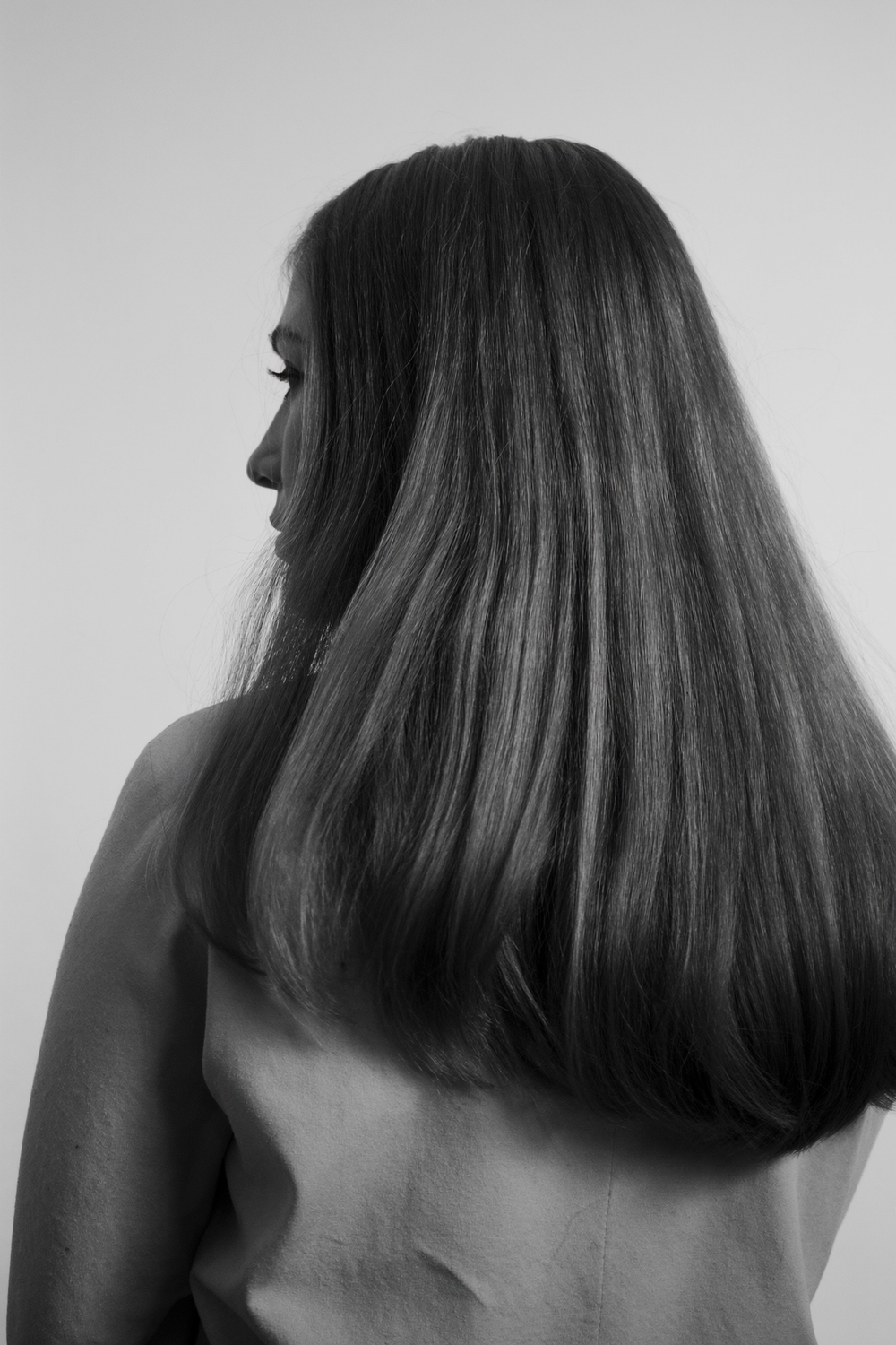 Long extensions showing length from behind